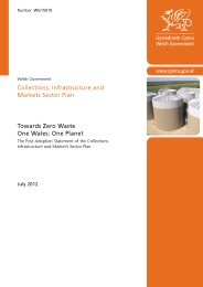 Collections, infrastructure and markets sector plan. Towards zero waste - one Wales: one planet. The post adoption statement of the collections infrastructure and market's sector plan