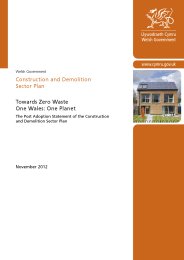 Towards zero waste - one Wales: one planet. The post adoption statement of the construction and demolition sector plan