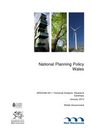 National planning policy - Wales. BREEAM 2011 technical analysis: research summary