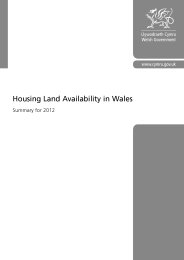 Housing land availability in Wales - summary for 2012