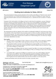 Dwelling stock estimates for Wales, 2013-14