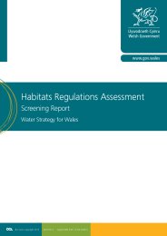 Habitats regulations assessment - screening report: water strategy for Wales