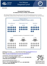 Household projections for National Parks in Wales, 2013-based