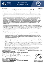 Dwelling stock estimates for Wales, 2014-15