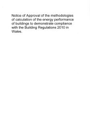 Notice of approval of the methodologies of calculation of the energy performance of buildings to demonstrate compliance with the Building Regulations 2010 in Wales