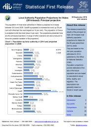 Local authority population projections for Wales (2014-based): principal projection