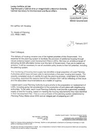Letter from the Cabinet Secretary for Environment and Rural Affairs regarding the delivery of affordable homes through the planning system