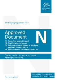 Glazing - safety in relation to impact, opening and cleaning (1998 edition incorporating 2000 and 2010 amendments) (For use in Wales)