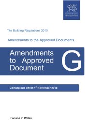 Amendments to the Approved Documents - amendments to Approved Document G (For use in Wales)