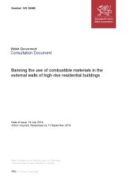 Consultation document. Banning the use of combustible materials in the external walls of high-rise residential buildings