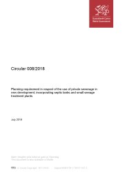 Planning requirement in respect of the use of private sewerage in new development, incorporating septic tanks and small sewage treatment plants