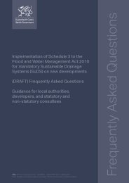 Implementation of Schedule 3 to the Flood and Water Management Act 2010 for mandatory sustainable drainage systems (SuDS) on new developments. (Draft) frequently asked questions. Guidance for local authorities, developers, and statutory and non-statutory consultees