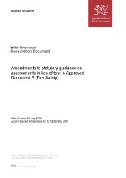 Consultation document. Amendments to statutory guidance on assessments in lieu of test in Approved Document B (Fire Safety)