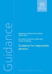 Guidance: Regulatory Reform (Fire Safety) Order 2005. Fire doors in blocks of flats and similar buildings. Guidance for responsible persons