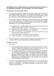 Compliance with the Building Regulations 2010 (as amended) in respect of a proposed two storey annexe