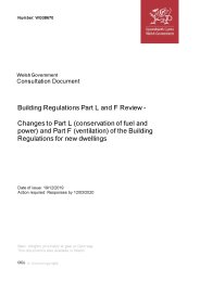 Consultation document. Building regulations part L and F review - changes to part L (conservation of fuel and power) and part F (ventilation) of the building regulations for new dwellings