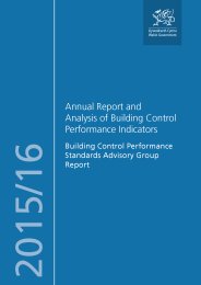 Annual report and analysis of building control performance indicators - building control performance standards advisory group report: 2015/16