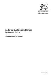 Code for sustainable homes - technical guide: code addendum (2014) Wales