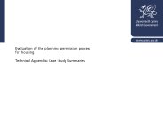 Evaluation of the planning permission process for housing. Technical appendix: case study summaries