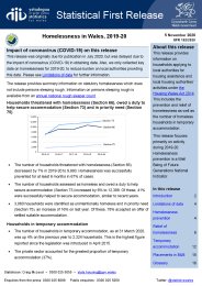 Homelessness in Wales, 2019-20