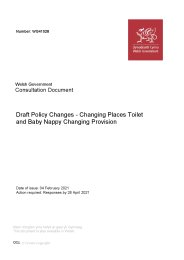 Draft policy changes - changing places toilet and baby nappy changing provision