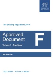 Ventilation. Volume 1 - dwellings (2022 edition - for use in Wales)