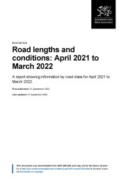 Road lengths and conditions: April 2021 to March 2022