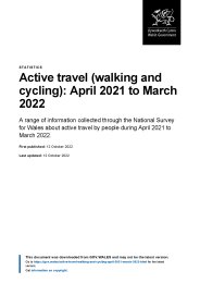 Active travel (walking and cycling): April 2021 to March 2022