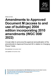 Amendments to Approved Document M (access to and use of buildings) 2004 edition incorporating 2010 amendments