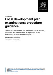 Local development plan examinations: procedure guidance