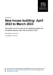 New house building: April 2022 to March 2023