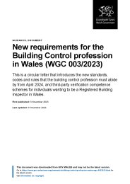 New requirements for the building control profession in Wales