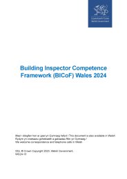 Building inspector competence framework (BICoF) Wales 2024