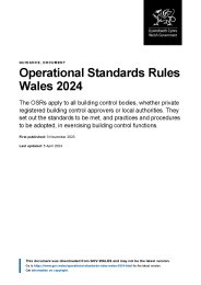 Operational standards rules Wales 2024