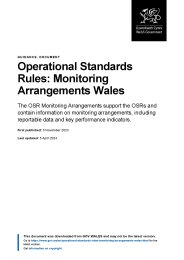 Operational standards rules: monitoring arrangements Wales 2024