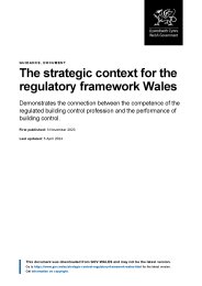 Strategic context for the regulatory framework Wales