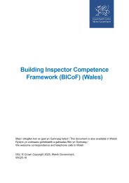 Building inspector competence framework (BICoF) (Wales)