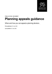 Planning appeals guidance