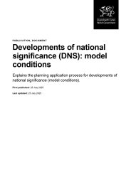 Developments of national significance (DNS): model conditions