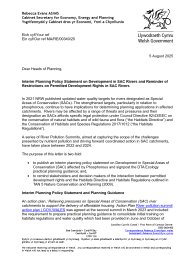 Interim planning policy statement on development in SAC rivers and reminder of restrictions on permitted development rights in SAC rivers