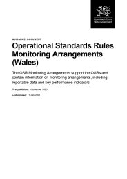Operational standards rules: monitoring arrangements (Wales)