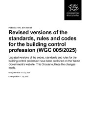Revised versions of the standards, rules and codes for the building control profession