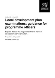 Local development plan examinations: guidance for programme officers