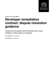 Developer remediation contract: dispute resolution guidance