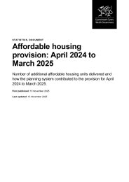 Affordable housing provision: March 2024 to April 2025