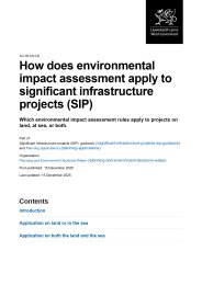 How does environmental impact assessment apply to significant infrastructure projects (SIP)