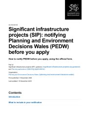 Significant infrastructure projects (SIP): notifying Planning and Environment Decisions Wales (PEDW) before you apply