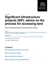 Significant infrastructure projects (SIP): advice on the process for accessing land