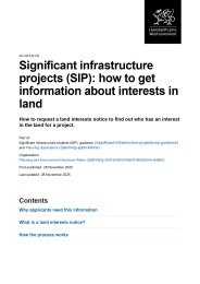 Significant infrastructure projects (SIP): how to get information about interests in land