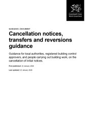 Cancellation notices, transfers and reversions guidance